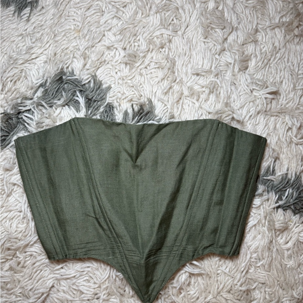 Lioness Dark Green Corset Crop Top